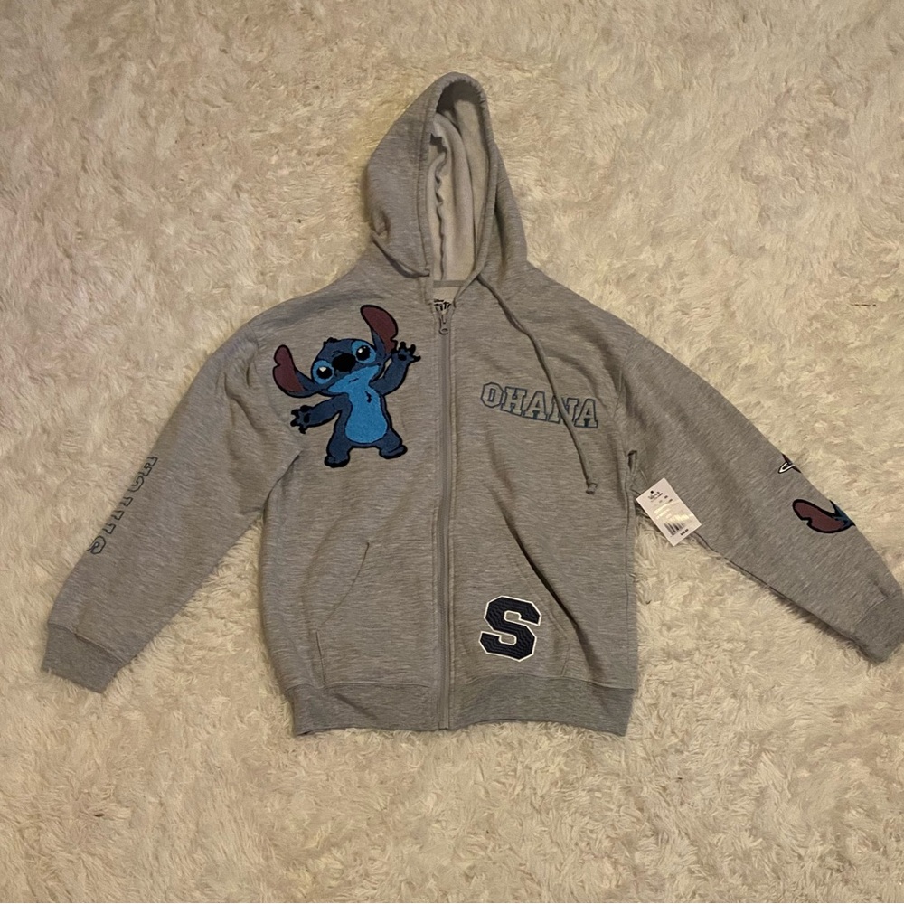 Gray Hoodie with Stitch Design